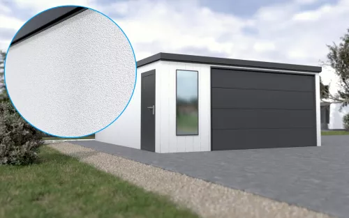 Großraumgarage STARK SUPER 1²´² P-C9 [Verputz] mit Innovatives Frontfenster und Nebentür