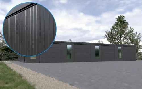 Reihengarage STARK SUPER 1²´² L-T10 [Lackiert] mit Innovatives Frontfenster und Nebentür