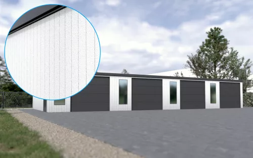 Reihengarage STARK SUPER 1²´² P-T10 [Verputz] mit Innovatives Frontfenster und Nebentür