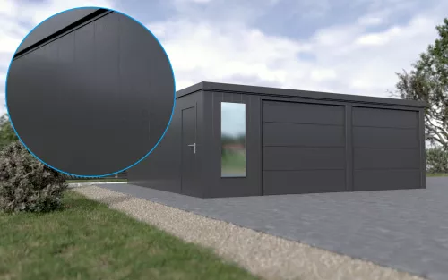 Doppelgarage STARK SUPER 2²´² L-C9 [Lackiert] mit Innovatives Frontfenster und Nebentür